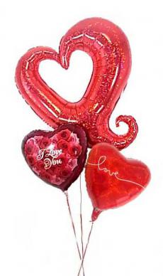 真っ赤なハートバルーンセット