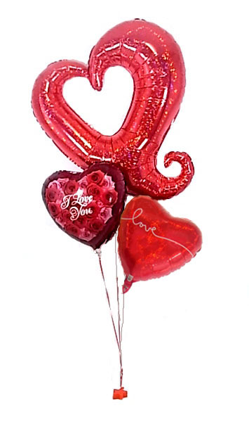真っ赤なハートバルーンセット