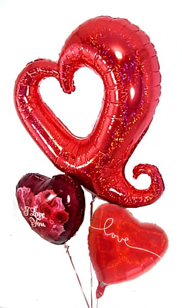 真っ赤なハートバルーンセット
